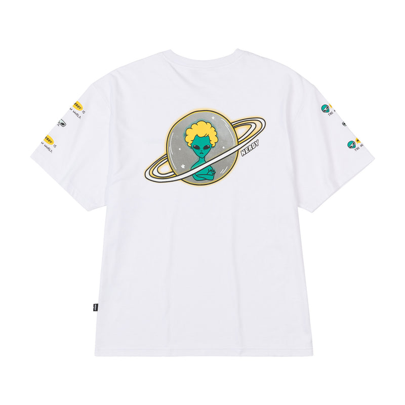 Alien Planet 1/2 Sleeve T-shirt White
