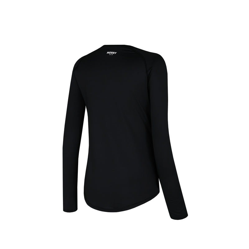 [NERDY FIT] Slim Touch Long Sleeve T-shirt Black
