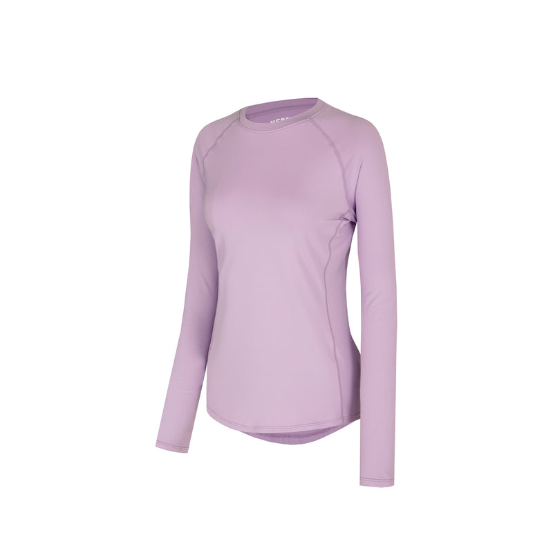 [NERDY FIT] Slim Touch Long Sleeve T-shirt Light Purple