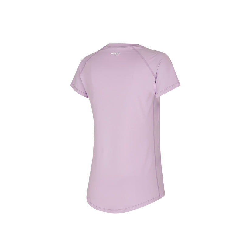 [NERDY FIT] Slim Touch Short Sleeve T-shirt Light Purple