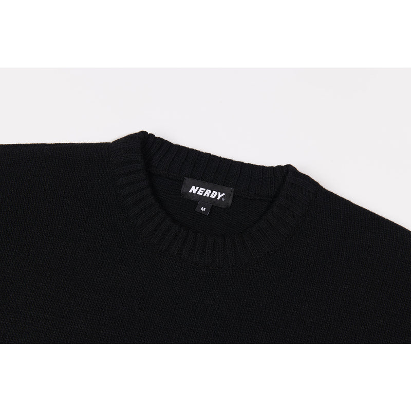 Logo Crewneck Sweater Black – NERDY US
