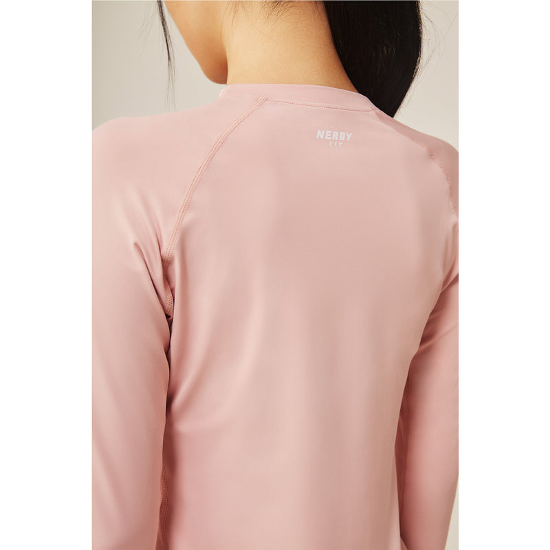 [NERDY FIT] Slim Touch Long Sleeve T-shirt Pink