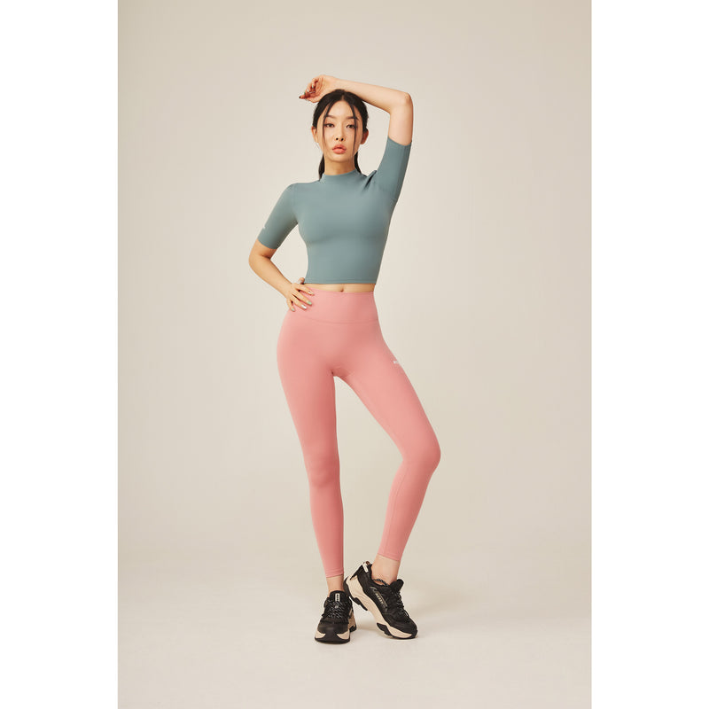 [NERDY FIT] Slim Cotton Cropped Top Green