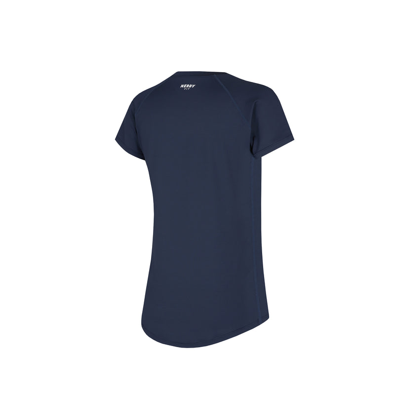 [NERDY FIT] Slim Touch Short Sleeve T-shirt Navy