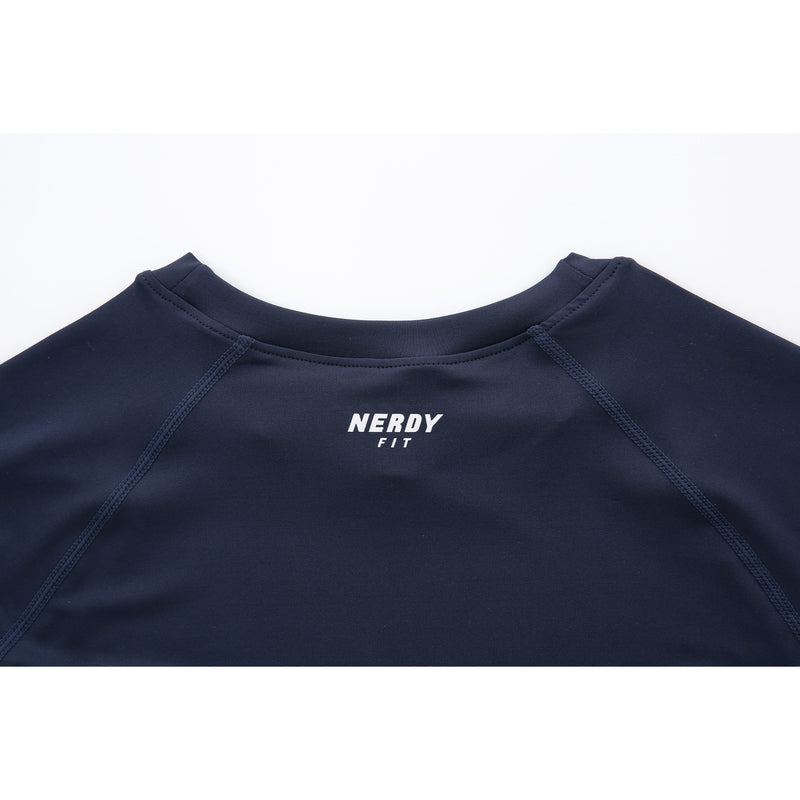 [NERDY FIT] Slim Touch Long Sleeve T-shirt Navy