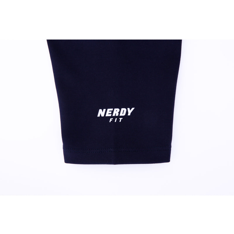 [NERDY FIT] Slim Cotton Cropped Top Navy