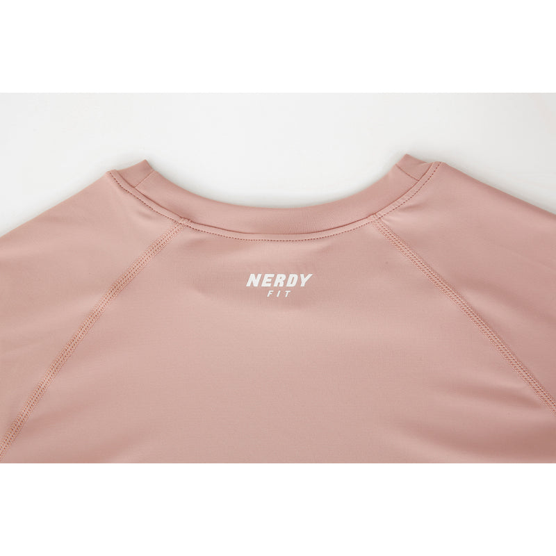 [NERDY FIT] Slim Touch Long Sleeve T-shirt Pink